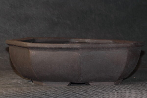 Pot à bonsaï octogonal en grès noir