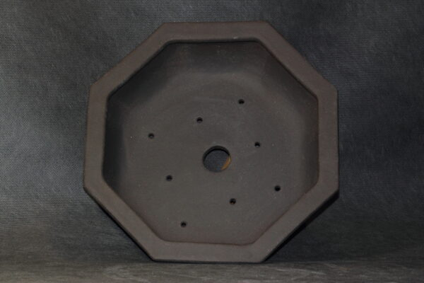 Pot à bonsaï octogonal en grès noir – Image 3