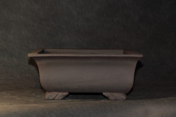 Poterie bonsaï artisanale rectangle en grès noir – Image 3