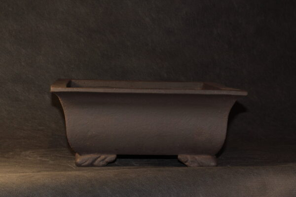 Poterie bonsaï artisanale rectangle en grès noir – Image 4