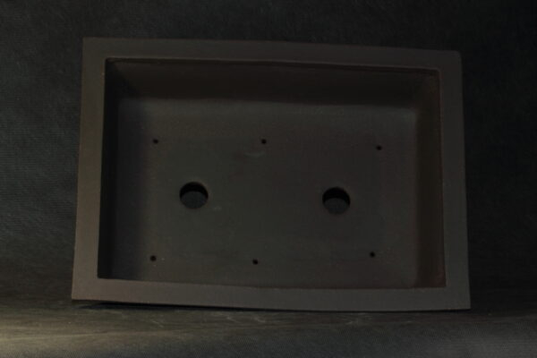 Poterie bonsaï artisanale rectangle en grès noir – Image 5