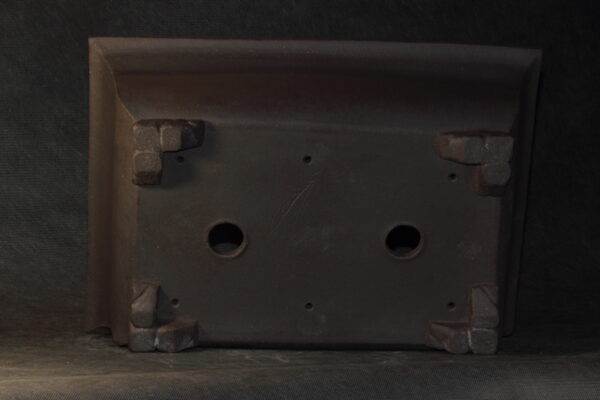 Poterie bonsaï artisanale rectangle en grès noir – Image 6
