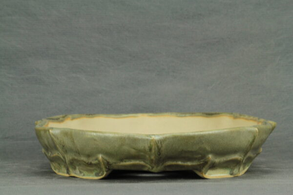 Pot à bonsaï ovale émaillé vert – Image 3