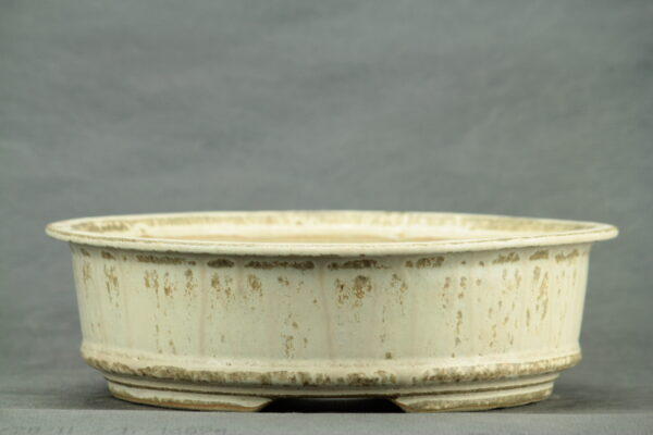 Pot à bonsaï rond émaux de cendre beige – Image 2