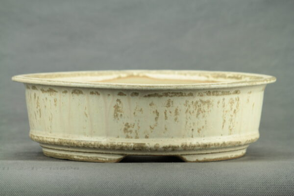 Pot à bonsaï rond émaux de cendre beige – Image 3