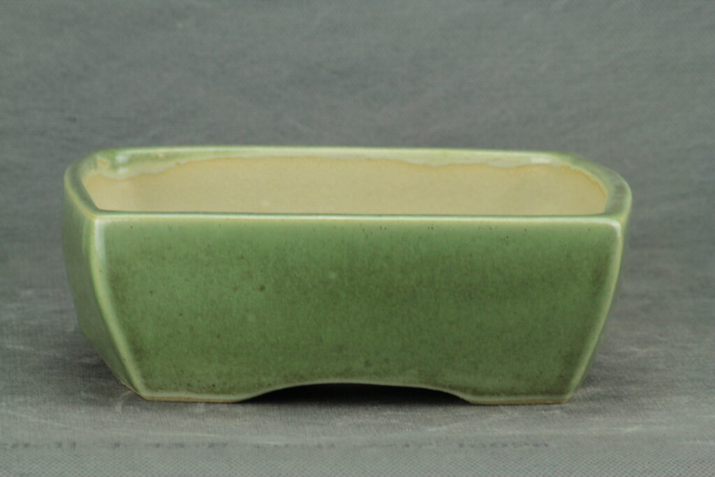 poterie bonsaï carrée émaillée vert