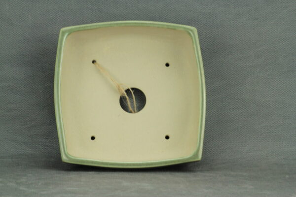 poterie bonsaï carrée émaillée vert – Image 5