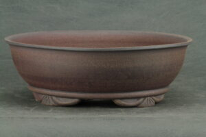 Poterie à bonsaï ronde artisanal en terre brute