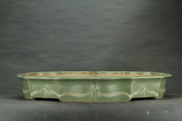 Grand pot à bonsaï lotus émaillé vert – Image 2