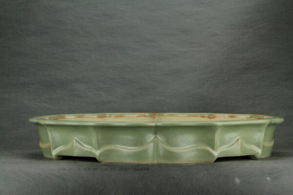 Grand pot à bonsaï lotus émaillé vert – Image 3