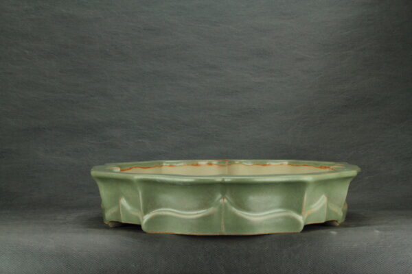 Grand pot à bonsaï lotus émaillé vert – Image 5