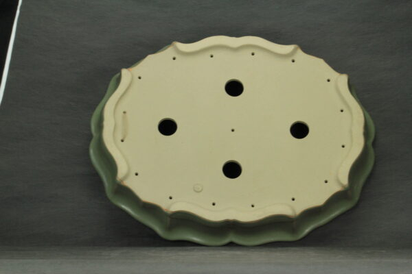 Grand pot à bonsaï lotus émaillé vert – Image 7